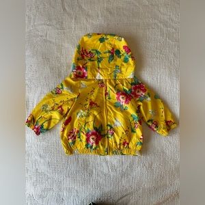 Adorable yellow floral water resistant jacket